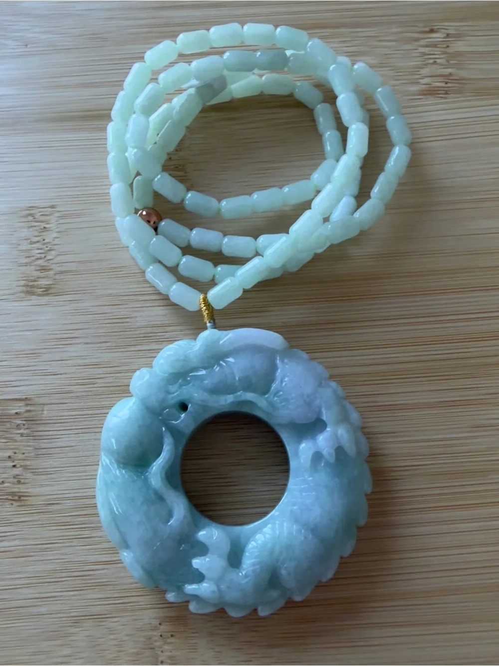 Certified Grade A Burma Jade Hand-Carved Dragon Pendant